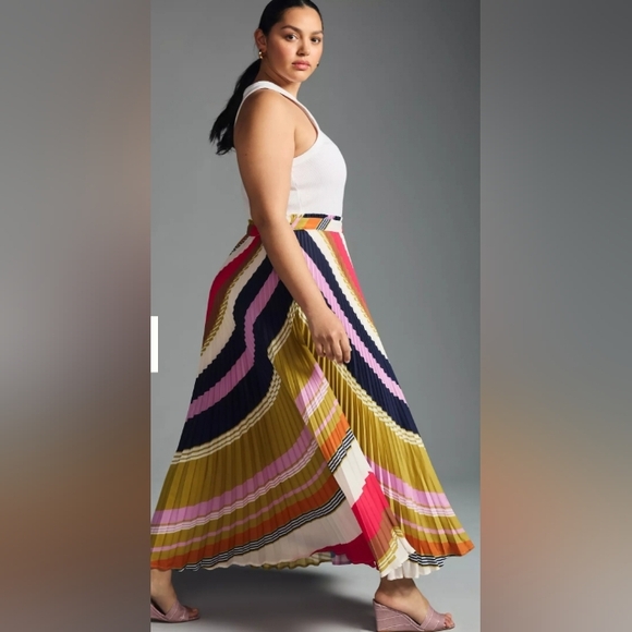 Plus Size The Isobel Silky Pleated Skirt by Anthropologie - Picture 8 of 8